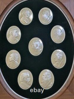 SCARCE PROOF STERLING SILVER John F Kennedy Profiles In Courage 9 Medal Set