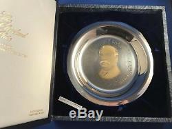 SET OF 10 FRANKLIN MINT STERLING SILVER PRESIDENTIAL PLATES With BOXES 63.7 Oz