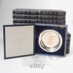 SET OF 25 FRANKLIN MINT STERLING SILVER PRESIDENTIAL PLATES With BOXES & COA