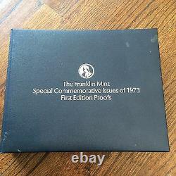 SPECIAL COMMEMORATIVE OF 1973 SILVER SET FRANKLIN MINT RARE 28oz STERLING k05