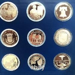 SPECIAL COMMEMORATIVE OF 1973 SILVER SET FRANKLIN MINT RARE 28oz STERLING k05