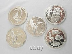 STAR TREK LOT Vintage Large 6oz Silver Rounds. 925 Silver Franklin Mint RARE