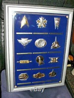 STAR TREK Sterling Silver & Gold 12-INSIGNIA COLLECTION Franklin Mint 1992 WithCAS