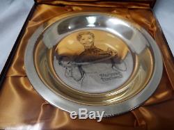 STERLING SILVER 1977 FRANKLIN MINT NORMAN ROCKWELL THANKSGIVING PLATE Sealed
