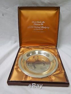 STERLING SILVER 1977 FRANKLIN MINT NORMAN ROCKWELL THANKSGIVING PLATE Sealed