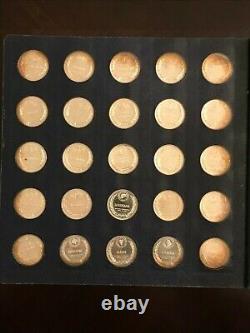 STERLING SILVER Franklin Mint States Of The Union First Edition Proof Set-Toned