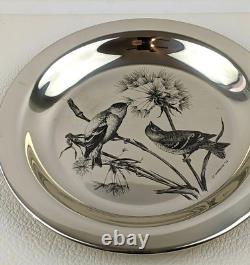 STERLING SILVER Goldfinch Audubon 8 Plate by LANSDOWNE Franklin Mint 183 gr