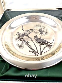 STERLING SILVER Goldfinch Audubon 8 Plate by LANSDOWNE Franklin Mint 183 gr