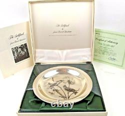 STERLING SILVER Goldfinch Audubon 8 Plate by LANSDOWNE Franklin Mint 183 gr