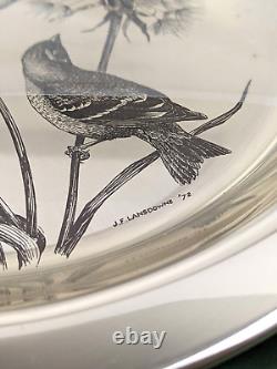 STERLING SILVER Goldfinch Audubon 8 Plate by LANSDOWNE Franklin Mint 183 gr