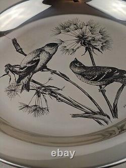 STERLING SILVER Goldfinch Audubon 8 Plate by LANSDOWNE Franklin Mint 183 gr