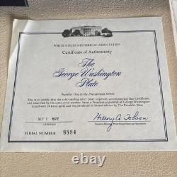 STERLING SILVER PLATE with24kt GOLD INLAY George WashingtonLTD ED FRANKLIN MINT