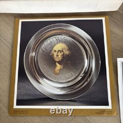 STERLING SILVER PLATE with24kt GOLD INLAY George WashingtonLTD ED FRANKLIN MINT