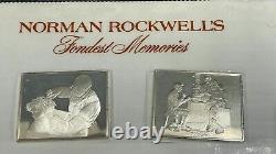 Sealed New 1973 Norman Rockwell Sterling Silver Fondest Memories Silver Bar Set