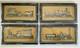 Set 4 Franklin Mint Classic American Locomotive Sterling Silver Silhouettes 1977
