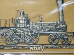 Set 4 Franklin Mint Classic American Locomotive Sterling Silver Silhouettes 1977