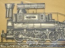 Set 4 Franklin Mint Classic American Locomotive Sterling Silver Silhouettes 1977