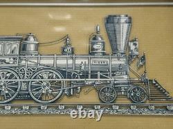 Set 4 Franklin Mint Classic American Locomotive Sterling Silver Silhouettes 1977