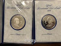 Set Of 14 1976 Bicentennial Visit Medals, Sterling Silver, Franklin Mint