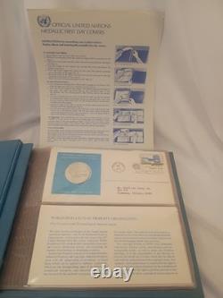 Set Of 5 1977 Sterling Silver Proof 1st Ed. United Nations Commemorative Medals