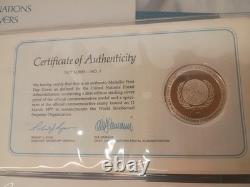 Set Of 5 1977 Sterling Silver Proof 1st Ed. United Nations Commemorative Medals