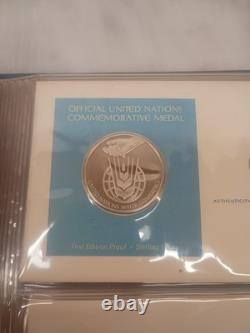 Set Of 5 1977 Sterling Silver Proof 1st Ed. United Nations Commemorative Medals