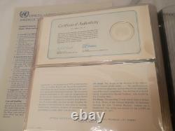 Set Of 5 1977 Sterling Silver Proof 1st Ed. United Nations Commemorative Medals