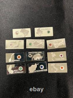 Set of 11 Franklin Mint Gemstones Of The World Silver Ingot Collection