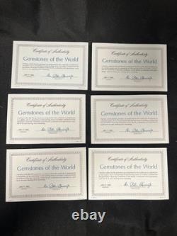 Set of 11 Franklin Mint Gemstones Of The World Silver Ingot Collection