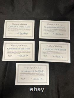 Set of 11 Franklin Mint Gemstones Of The World Silver Ingot Collection