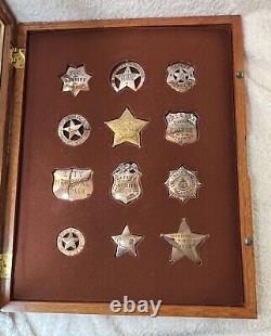 Set of 12 Franklin Mint Badges of the Great Western Lawman in Original Case