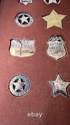 Set of 12 Franklin Mint Badges of the Great Western Lawman in Original Case