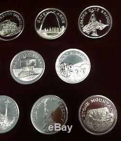 Set of 20 1 oz Silver Rounds Great American Landmarks Franklin Mint Sterling