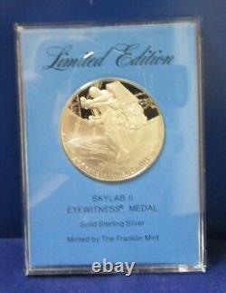 Set of 3 Limited Edition Skylab Eyewitness Sterling Silver Medal Franklin Mint