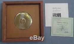 Set of 4 Franklin Mint Sterling Silver Bird Plates Original Walnut Frames 1972