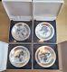 Set Of 4 Franklin Mint Sterling Silver Bird Plates Sealed N White Cases Coa 1972