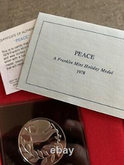 Set of 4 Franklin Mint Sterling Silver Holiday Medals Proofs 1978