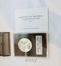 Set of 4 Franklin Mint Sterling Silver Proof 1973 Holiday Medals Limited Edition