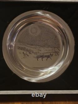 Set of 5 Franklin Mint Sterling Silver James Wyeth Decorative Plates 1972-1976