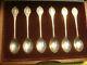 Set Of 6 The Sovereign Queens Spoon Collection Sterling Silver W. Book&cert. 151g