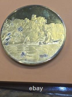 Silver 2 OZ Medal Franklin Mint 100 Greatest Masterpieces FUR TRADERS o MISSOURI