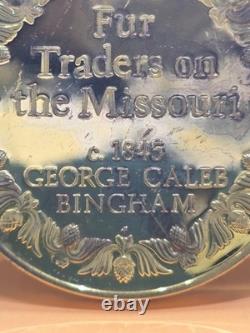 Silver 2 OZ Medal Franklin Mint 100 Greatest Masterpieces FUR TRADERS o MISSOURI