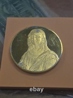 Silver 2 OZ Medal Franklin Mint 100 Greatest Masterpieces MONA LISA