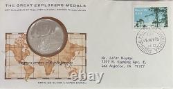 Silver Proof Coins The Great Explorers Medals 34 Issues. 925 STERLING