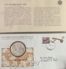 Silver Proof Coins The Great Explorers Medals 34 Issues. 925 STERLING