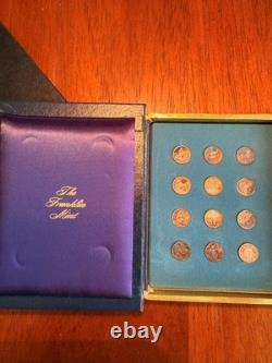 Silver Zodiac set of 12 Mini Coins Proof Sterling Medal Franklin Mint