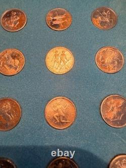 Silver Zodiac set of 12 Mini Coins Proof Sterling Medal Franklin Mint