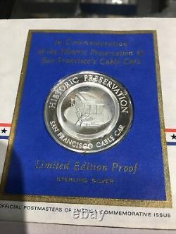 Six (6) Sterling Silver Medal POSTMASTERS OF AMERICA MEDALLIC FIRST DAY COVERS