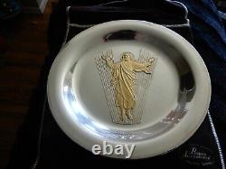 Solid Sterling Silver 925 plate Resurrection plate 335.7g with 24KT Gold overlay