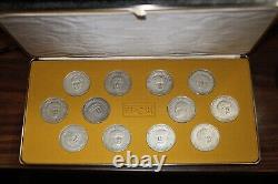 Spqr The Twelve Caesars 12 Sterling Silver Medal Medallion Set Franklin Mint